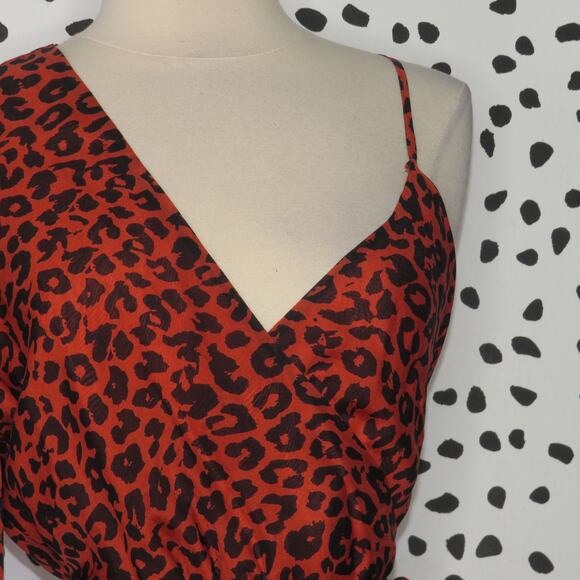 Michelle Mason Spice Leopard Animal Print Silk Asymmetrical Wrap Dress - Picture 5 of 12